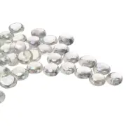 Glass Beads,36pcs Flat Glass Gemstone Transparent White 0.44lbs Glass Pebbles
