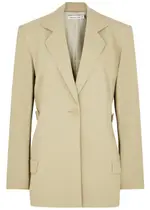 Christopher Esber Mason Crinkled Cotton Blazer - Stone - 12 (UK12 / M) 12 (UK12 / M)