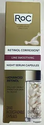 RoC Retinol Correxion Line Smoothing Night Retinol Serum 80 Capsules Limited ...