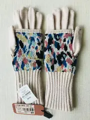 New with tags MISSONI Womens Gloves Multi Color Knit Wool Size M Orange Label