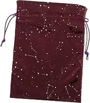 BESTOYARD Elegant Nordic Design Flocking Drawstring Bag for Cards Jewelry Soft Flocking Material Drawstring Closure Sky Pattern Multifunctional Storage Pouch