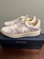 NWB COLE HAAN Women’s GrandPro TopSpin Snakeskin Pearly Snake Sneakers 10B