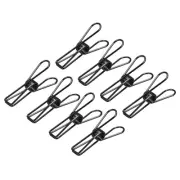 Tablecloth Clips, 55mm Carbon Steel Clamps for Fix Table Cloth, Black 8 Pcs