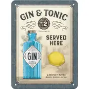 Nostalgic-Art 15x20cm Small Sign Gin and Tonic Served Here