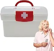 Med Box | Medicine Box with Handle | Large Capacity, Locking Lid, Empty Carrying Case, Medication Storage Containers for Homes Cars Dorms
