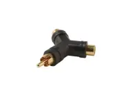 RCA Plug to 2-RCA Jack Y Adapter