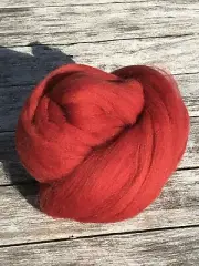 Cayenne Red Wool Roving, Wool Roving, Spin into Yarn, Needle Felt wet felt Wool