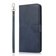 iPhone 7 Plus Compatible Case Cover With Magnetic Split PU Leather Flip Wallet - Blue