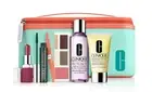 CLINIQUE 6pc GIFT SET w/ Love Pop Lipstick, Lotion, Makeup Remover + Train Case
