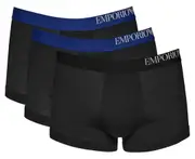 Emporio Armani Men's Soft Touch Eco Fibre Trunks 3-Pack - Black