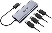 Movo UMX-1 USB Microphone Hub – 4-Port Powered USB Interface for Podcasting & Streaming Mics – Low-Noise, High-Speed