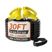 30 FT 50 Amp RV/EV Extension Cord Outdoor with Grip Handle, 4 Prong Flexible ...