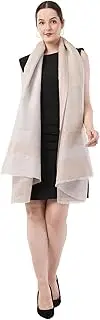 [Indikraz] Premium Unisex Fine wool Zari Warm Stole Wrap Scarf, woollen scarf, woven woollen stole, Light weight wool scarf