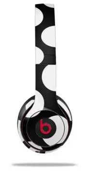 Skin Wrap for Beats Solo Wireless 2 3 4 Kearas Polka Dots White Black SKIN ONLY