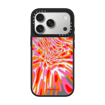 iPhone 17 Pro Mirror Case MagSafe Compatible Wavy Flowers