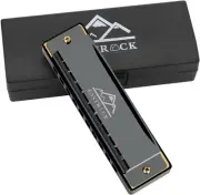 Blues Harmonica Mouth Organ 10 Hole C Key with Case, Diatonic Harmonica for Prof