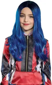 Blue Long Wavy Wig Cosplay Descendants 3 Mal Halloween Party Hair Wigs