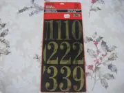 Vintage 1995 3" MAILBOX Mylar Numbers BLACK & GOLD Self-Stick Easy to Read USA