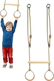 Trapeze Swing, Climbing Gymnastic Ring Swing Monkey, Climbing Balance Game Playground Equipment Jungle Play Obstacle Course for Indoor Door Frames Tree