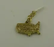 USA United states cell phone charm ear cap dust plug fits ipad too gold tone