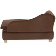 Brown Pet Sofa Couch for Medium Dogs and Cats with Storage, Easy Assembly