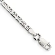 9 Inch Sterling Silver 3mm Flat Anchor Chain Anklet