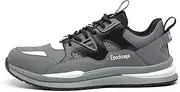 [SDEQA] Steel Toe Shoes for Mens Womens Lightweight Indestructible Work Shoes Puncture Proof Slip Resistant Safety Composite Toe Shoes
