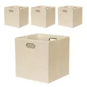 Cube Storage Bins 13×13 Inch Linen Foldable Box with Handles, Collapsible Org...