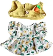 Perfk Plush Doll Clothes for 20cm,Cute Doll Dress and Vest Plush Doll Accessories Dress up Costumes Stylish Stuffed Animals Clothes, Yellow