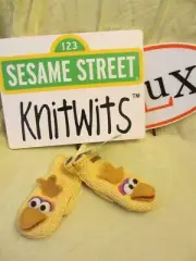 Big Bird MITTENS knit gloves baby boys girls ALL COTTON Sesame Street delux