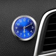 Mini Luminous Car Clock Automobiles Internal Stick-On Digital Watch Auto Quartz Clock 40mm Motorcycle Clock Car Ornament blue