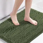 Navy Blue Bath Rug Non Slip Extra Thick Chenille Mat Soft Absorbent 17 x 24