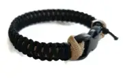 Paracord Bracelet 550 Gold/Black Micro Cord U.S. Seller - Handmade