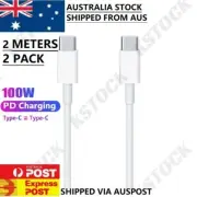 2x 2 METER Type C to USB-C PD Cable Fast Charging Charg For iPhone 16 15 Samsung
