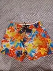 Hugo Boss black label orange floral print Swim trunks Quik-dry size M