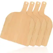 4 Pcs Wood Pizza Peel Wooden Pizza Paddle Natural Pizza Board with Handle Piz...