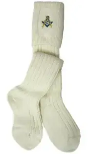 TW Masonis Embroidered Wool Blend Kilt Hose Socks for Mens
