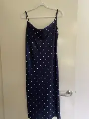 Dotti Midi Cowl Neck Polka Dot Dress Size 12