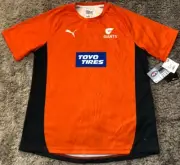 E62 NWT GWS Giants AFL Players Tee Shirt Orange Tiger Aussie Rules Puma Mens XL