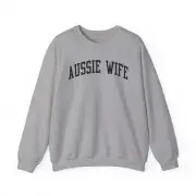 Aussie Wife Australian Wedding Anniversary Sweatshirt Gifts Crew Neck Shirt Long