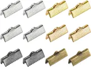 120Pcs Ribbon Crimp Clamp Ends, 16Mm Bookmark Pinch Cord End Clasps for DIY Craf