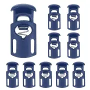 10pcs Spring Cord Locks Plastic Toggle Stopper Cord Stops Fastener Navy Blue