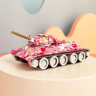 全金屬3d立體diy拼圖 T-34坦克 鋼鐵俠 擎天柱馬卡龍拼裝模型