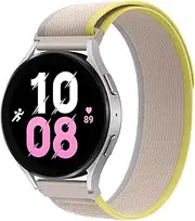 [SUPENG] 20mm 22mm Band Compatible with Samsung Galaxy Watch 4/5 44mm 40mm Nylon Gear S3 Active 2 Trail Loop Bracelet Galaxy Watch 5 Pro 45mm Strap (Color : Yellow-Beige, Size : 20mm Watch Band)