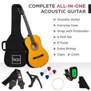 Acoustic Guitar - Natural Bundle with Gig Bag, Tuner, Strings, Strap, Picks