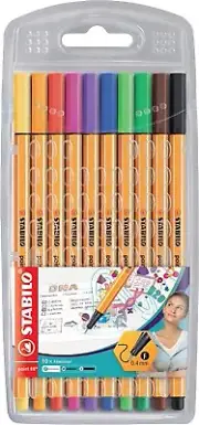 Stabilo® Fineliner point 88® case with Assorted 10 Fineliner Box