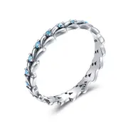 Silver plating Stackable Ring Wheat Wave Finger Rings for Women Jewelry_8