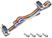 XYWHPGV IDC Rainbow Wire Flat Cable DB9 Male to DB9 Male Connector 2.54mm Pitch 19.7inch Length(b4300 268f0 79709 bc286 8244d 133a2