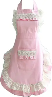 Adjustable Waterproof Apron Kitchen Cooking Women's Apron With Pockets(pink) (santanxing)