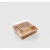 在飛比找蝦皮購物優惠-🔺現貨 零售🔺50入 含蓋 牛皮透明輕食盒 方形牛皮盒 三明